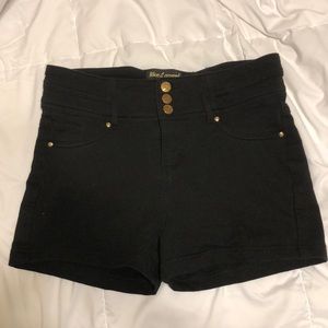 Black high-waisted shorts